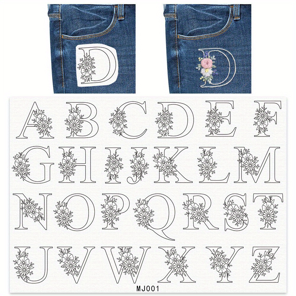 Embroidery Meaning - 1pc Embroidery Stabilizer with Floral Letter