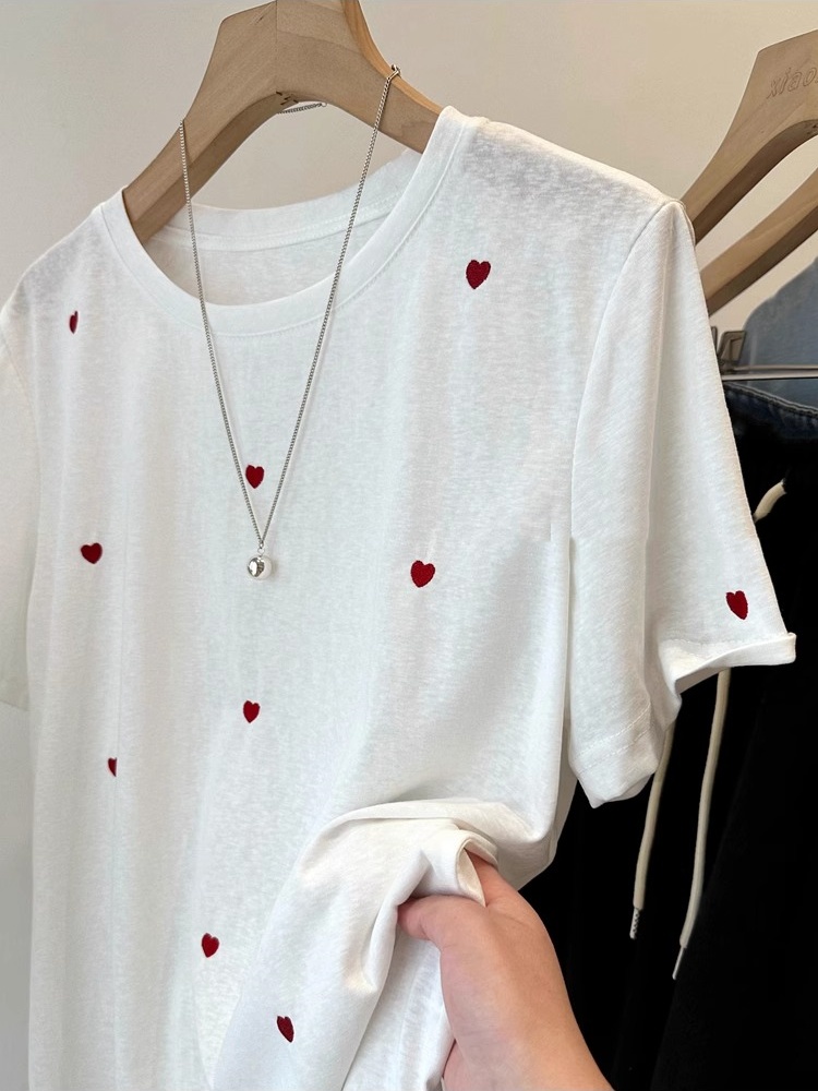 plus Size 240 Pounds Love Embr - огляд і ціна Embroidery Cotton Shirt